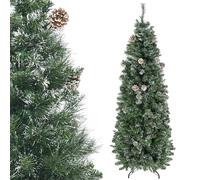 HOMCOM Sapin de Noël Artificiel 180 cm avec 618 Branches enneigées, Support en Acier, Arbre de Noël Artificiel avec Socle Pliable en Acier, Vert