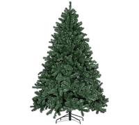 HOMCOM Sapin de Noël Artificiel 210 cm Arbre de Noël avec Support en Acier Pliable, 1674 Branches épines, décoration de Noël Effet réaliste, Vert