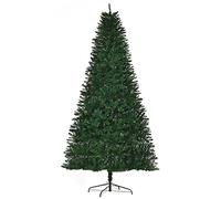 HOMCOM Sapin de Noël sapin artificiel hauteur de 2,4 m 1499 branches en PVC base en acier robuste vert | Aosom France