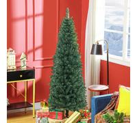 HOMCOM Sapin de Noël Artificiel Arbre de Noël Slim Ø 65 x 180H cm 479 Branches épines base en acier pliable Vert