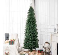 HOMCOM Sapin de Noël Artificiel Arbre de Noël Slim Ø 75 x 210H cm 687 Branches épines base en acier pliable Vert