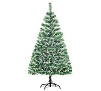 HomCom Sapin de Noël artificiel Ø75 x H150 cm aspect enneigé 416 branches imitation Nordmann