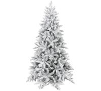 HOMCOM Sapin de Noël Artificiel de 180 cm avec 994 Pointes, Neige Artificielle, Support en métal Pliable, pour décoration de Noël, Vert