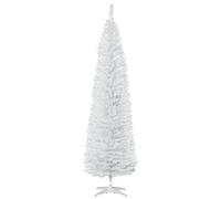 HOMCOM Sapin de Noël artificiel étroit avec 499 branches, base amovible et support métallique, montage facile, pour salon, intérieur, blanc 210 cm