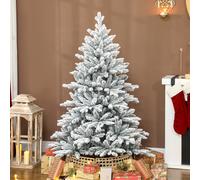 HOMCOM Sapin de Noël artificiel floqué de neige 150 cm, arbre de Noël avec 768 branche, support en métal pliable, vert