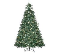 HOMCOM Sapin de Noël Artificiel Lumineux 210 cm LED x 700 Blanc Chaud 2154 Branches Support Pied Vert