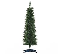 HOMCOM Sapin de Noël artificiel non éclairé de 1,5 m, fin avec support solide et branches réalistes, vert