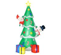HOMCOM Sapin de Noël Gonflable à LED de 2,1 m pour décoration intérieure ou extérieure