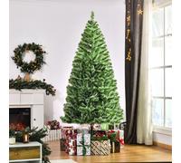 HOMCOM Sapin de Noël sapin artificiel branches enneigées Ø 100 x 210H cm 968 branches en PET vert | Aosom France