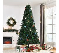 HOMCOM Sapin de Noël sapin artificiel hauteur de 2,4 m 1499 branches en PVC base en acier robuste vert | Aosom France