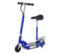 HOMCOM Scooter électrique pliable 120 W pour enfants de 7 à 12 ans, guidon et hauteur de selle réglables, 10 km/h maxi Bleu