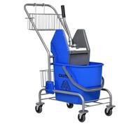 HOMCOM - seau à roulettes - Métal - 73x45x95cm - Bleu