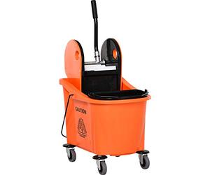 Homcom Seau de nettoyage pour voiture avec système de essorage 36 l Noir/orange 54 x 41 x 91,5 cm