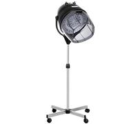 HOMCOM Sèche-cheveux professionnel 1180W Sèche-cheveux casque avec capot réglable en hauteur et en température, minuterie réglable et roues Sèche-cheveux Climazon Sèche-cheveux pour soins capillaires