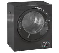 HOMCOM Sèche-linge à évacuation portable, sèche-linge électrique 850 W, 4 Kg, 4 modes de séchage, 2 niveaux de chauffage, cuve en acier inoxydable, installation murale, pour appartement dortoir, noir