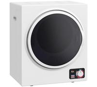 HOMCOM Sèche-linge à évacuation portable, sèche-linge électrique 850 W, 4 Kg, 4 modes de séchage, 2 niveaux de chauffage, cuve en acier inoxydable, installation murale, pour appartement dortoir, blanc