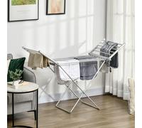 HOMCOM Sèche-linge électrique chauffant pliable 2 ailes latérales extensibles cadre en alliage d'aluminium 144 x 53 x 96 cm Description:Le séchage des vêtements par mauvais temps est compliqué pour la