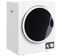 HomCom Sèche-linge à évacuation 850W 2,5 kg 4 modes 2 niveaux cuve inox mural blanc