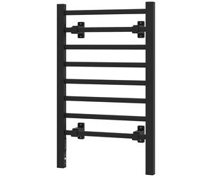 HOMCOM Sèche serviettes électrique, mural ou sur pied, 8 barres, minuterie 2/4 heures, alliage d'aluminium, 53x35x90cm, noir
