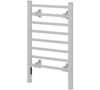 HOMCOM Sèche-serviettes électrique sur pied ou mural 150 W avec 8 barres et minuterie 2-4 heures, 53x35x90 cm, Argent