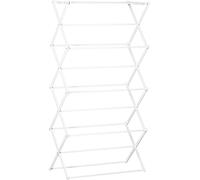 HOMCOM Séchoir à linge pliable 8 marches Séchoir métallique plastique blanc 74 x 35 x 144 cm