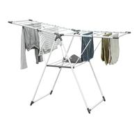 HOMCOM Séchoir à Linge Pliable Bras Réglables 156,5 x 61,5 x 97 cm Blanc