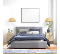 HOMCOM Set 2 Tables de Nuit pour Chambre avec Tiroir et Porte en Rotin Style Boho, Couleur Bois