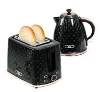 HOMCOM Set bouilloire et grille-pain 2200W noir