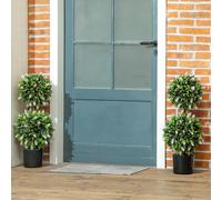 HOMCOM Set de 2 plantes artificielles, plante artificielle résistante aux UV en pot de fleurs, 70 cm plante d'intérieur pour salon, jardin