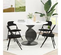 HOMCOM Set de 4 Chaises Pliantes avec Assise Rembourrée en polyester et Structure en Acier, Noir