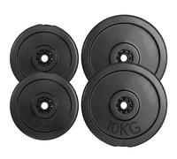 HOMCOM Set de 4 disques de poids, set de disques de musculation pour entraînement, Noir