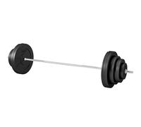 HOMCOM Set d'haltères 70 kg Ensemble en acier Haltères avec barre de liaison Poignée antidérapante pour la maison