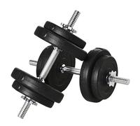 HOMCOM Set di Manubri da Palestra da 20/30 kg, Manubri Palestra in Acciaio e Sabbia con Impugnatura Antiscivolo, per Allenamento Fitness Casa, Nero