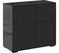 HOMCOM Sideboard Armoire de rangement avec 2 tiroirs, 2 portes Armoire polyvalente avec protection anti-basculement Armoire de classement pour salon, chambre à coucher Noir 79 x 36 x 74 cm
