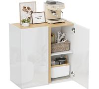 HOMCOM-Sideboard-Panneau de particules-80L x 40B x 80H cm-blanc brillant