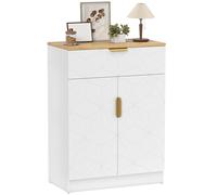 HOMCOM Sideboard Storage Cabinet, Modern Storage Cupboard with Drawer and Adjustable Shelf for Living Room, Kitchen, Dining Room, Entryway, White
