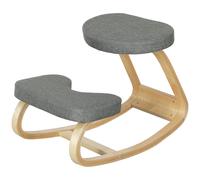 HOMCOM Siège assis genoux ergonomique, siège genoux, posture correcte en bois, polyester gris in vec repose-pieds Aosom France