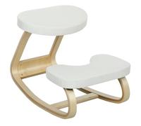 HOMCOM Siège Assis Genoux, siège Ergonomique en Bois à Bascule, Chaise à Genoux pour Bureau à Domicile, améliorer la Posture, maux de Dos, crème
