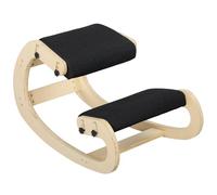 HOMCOM Siège Assis Genoux, siège Ergonomique en Bois à Bascule, Chaise à Genoux réglable pour Bureau à Domicile, améliorer la Posture, maux de Dos, Noir