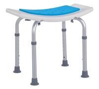 HOMCOM Tabouret de Douche Siège de Douche réglable en Hauteur Ergonomique Pieds antidérapants Charge Max. 136 Kg alu HDPE Blanc Bleu