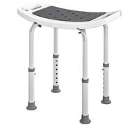 HOMCOM Siège de Douche réglable en Hauteur Tabouret de Douche Ergonomique Pieds antidérapants Charge Max. 135 Kg alu HDPE Gris