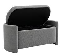 HOMCOM Sitzbank Bettbank mit Stauraum Polsterbank mit Deckel Samtoptik Truhenbank Wohnzimmer Schlafzimmer Grau 105 x 44 x 45,5 cm