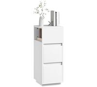 HOMCOM Slim Bedside Table, Narrow Bedside Cabinet with Open Shelf and 2 Drawers, Modern Nightstand for Bedroom, Living Room, White (table de chevet étroite avec étagère ouverte et 2 tiroirs, table de