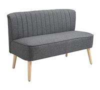 HOMCOM Sofa Divan, Bois, Tissu, Mousse, Gris foncé, 117cm x 56,5cm x 77cm