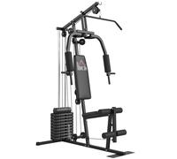 HOMCOM Station de musculation fitness avec 9 blocs de poids de 5 kg, 45kg au total, entraînement complet - 200 x 135 x 103 cm