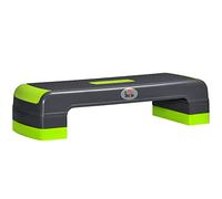 HOMCOM Stepper aérobic fitness hauteur réglable 3 niveaux 10/15/20 cm surface antidérapante plastique 78 x 28 x 20 cm vert et gris