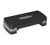 HOMCOM Stepper aerobic fitness Step Reglable 68x29x15cm Noir Gris | 2 Niveaux, Surface Antiderapante, PP