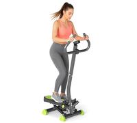 HOMCOM Stepper avec Guidon Écran LCD Résistance Réglable Gris Vert Noir
