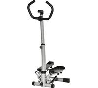 HOMCOM Stepper avec poignée Fitness Vélo d'appartement pour la maison petit appareil de fitness métal ABS noir+argent 55 x 53 x 118-128 cm