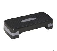 HOMCOM Stepper Fitness Aerobic hauteur réglable à 2 niveaux (10 ou 15 cm) plastique gris noir